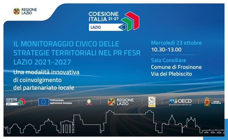 Monitoraggio civico strategie territoriali Frosinone - Fonte: Regione Lazio